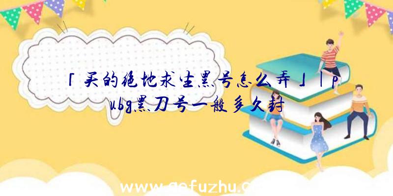 「买的绝地求生黑号怎么弄」|pubg黑刀号一般多久封